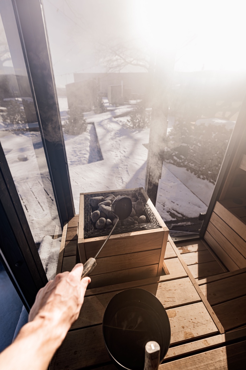 Sauna after the ice bath